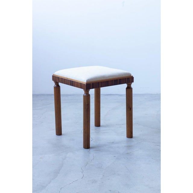Swedish Grace Stool in Zebrano and Birch, 1920s For Sale - Image 10 of 11