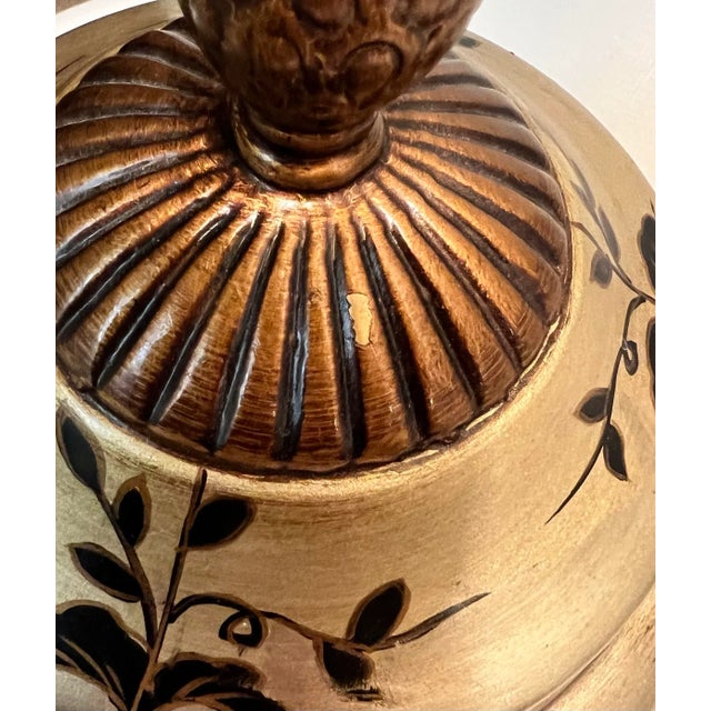 Silver Vintage Regency Hand Painted and Gilt Footed Urn Trinket Box For Sale - Image 8 of 8
