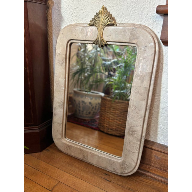 Vintage Tessellated Stone Mirror With Gold Accent For Sale - Image 10 of 10