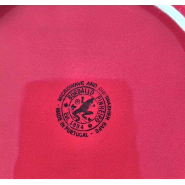 Mid-Century Modern Vintage Bordallo Pinheiro Majolica Red Cabbage Bowl For Sale - Image 3 of 3