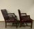 Traditional Vintage Georgian Style Burgundy Leather Gainsborough Armchairs Tufted Chesterfield For Sale - Image 3 of 13