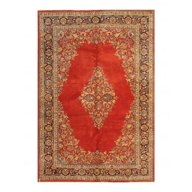 Persian Pasargad Rust Persian Sarouk Rug - 6′ × 8′10″ For Sale - Image 3 of 4