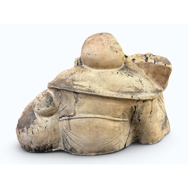 Earthenware Japanese Hotei, Laughing Buddha, Meiji Period (1868-1912) For Sale - Image 4 of 9