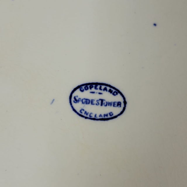 Spode 17" English Antique Blue Copeland Spode's Tower Platter Serving Tray For Sale - Image 4 of 5