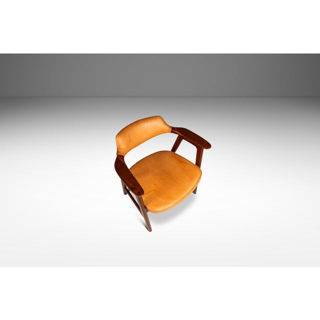 Mid-Century Modern Danish Mid-Century Modern Model 42 Arm Chair in Teak & Leather by Erik Kirkegaard for Høng Stolefabrik, Denmark, Circa 1950s For Sale - Image 3 of 12