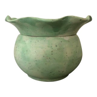 Vintage Ceramic Two Piece Planter For Sale