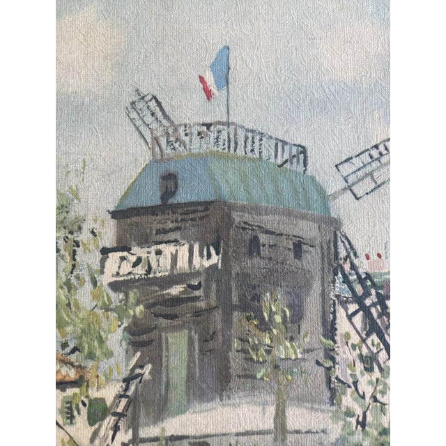Vintage Paris Street Scene Textured Print of Moulin De La Galette After Maurice Utrillo, Framed For Sale In Seattle - Image 6 of 9
