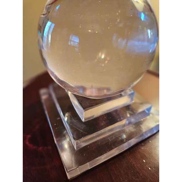 Glass Mid Century Crystal Obelisk For Sale - Image 7 of 7