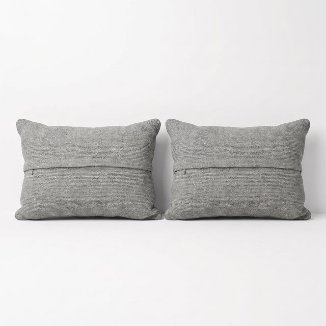 Turkish Lumbar Rug Pillow Cover 16'' X 24'' - Set of Two For Sale - Image 4 of 4