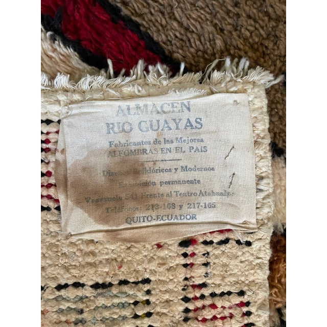 Cream Vintage Ecuadorian Hand-Made Woven Shag Tapestry For Sale - Image 8 of 9