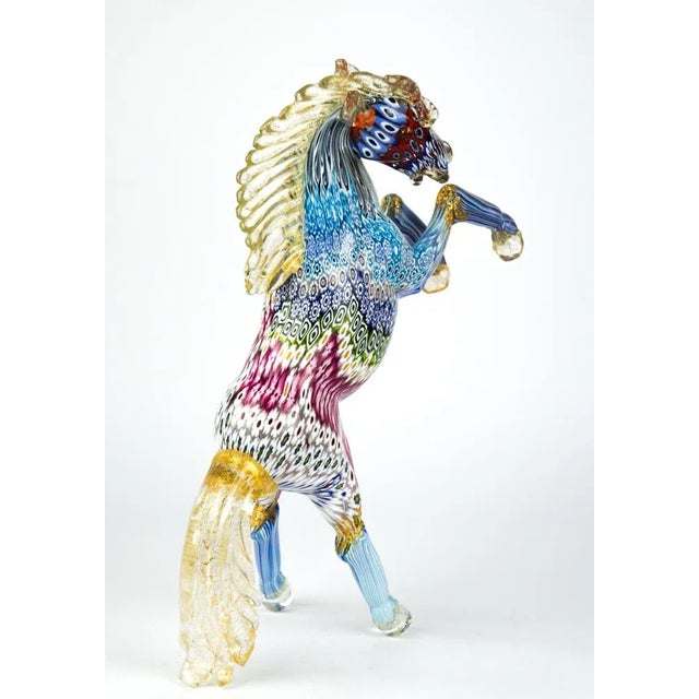 Horse Sculpture Murano glass with Murrina Millefiori machining and details in 24kt gold leaf. Entirely hand made by our...