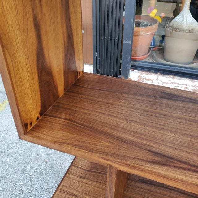 Danish Modern Style Zig-Zag Walnut Bookcase For Sale In Los Angeles - Image 6 of 13