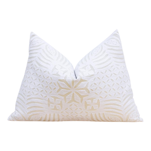 Clay White Lumbar Applique Pillow Cover