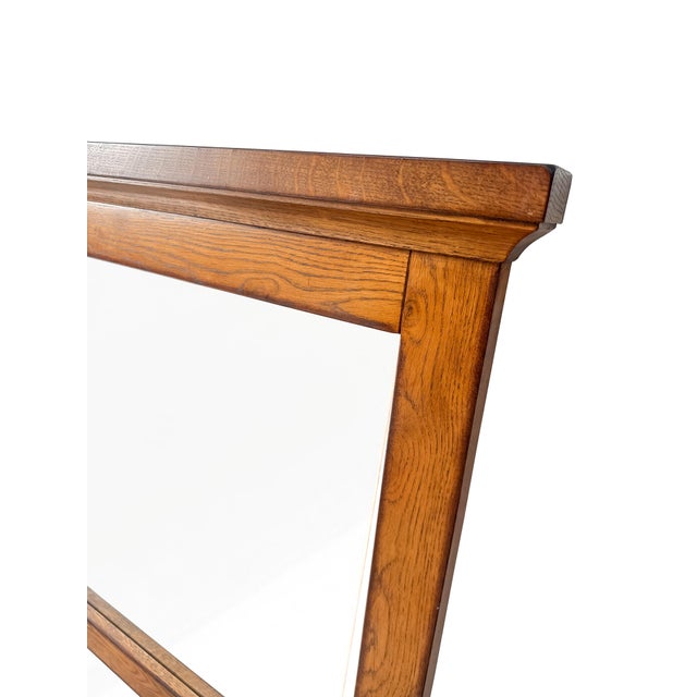 Large Vintage Sovereign Collection Over Mantle Wall Mirror with Golden Oak Frame from Morris Furniture, 1990s For Sale - Image 6 of 12