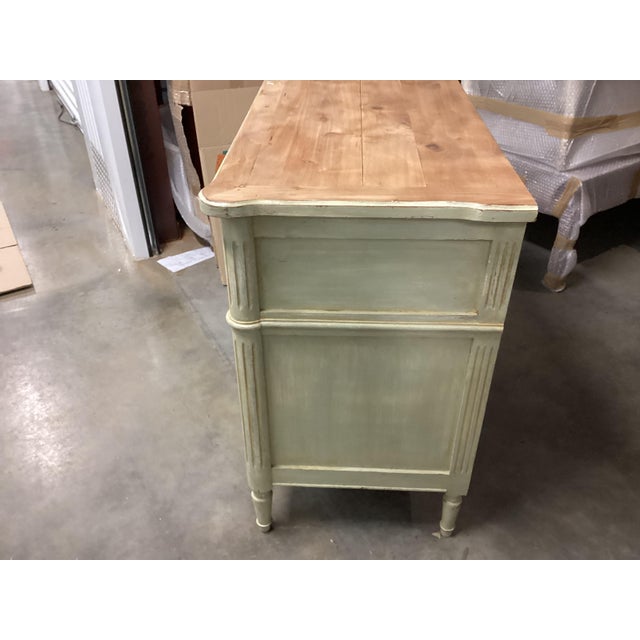 Light Green French Louis XVI-style Painted Chest of Drawers For Sale - Image 8 of 11