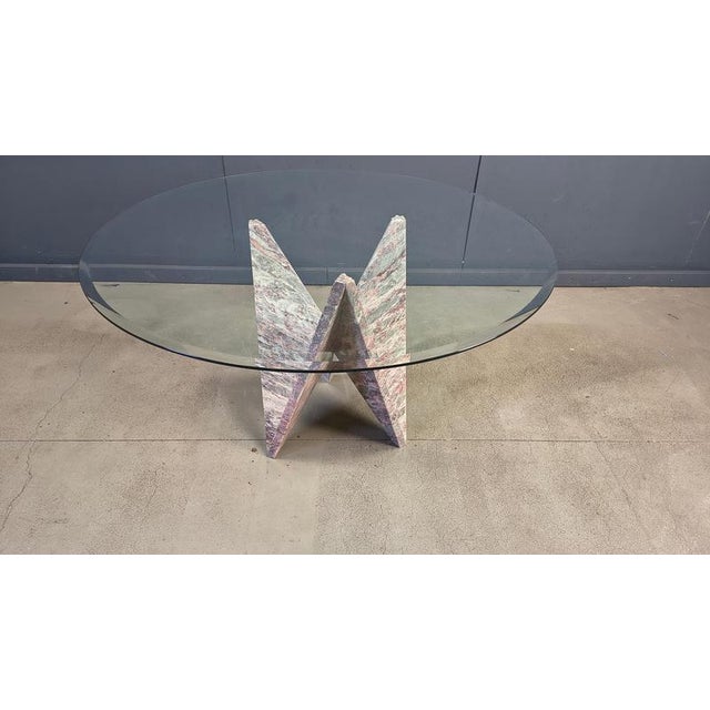 Architectural Marble and Glass Dining Table, 1970s For Sale - Image 12 of 15