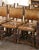 Jacobean 19th Century Carved Oak and Leather Dining Side Chairs & Armchairs, Set of 8 For Sale - Image 3 of 12