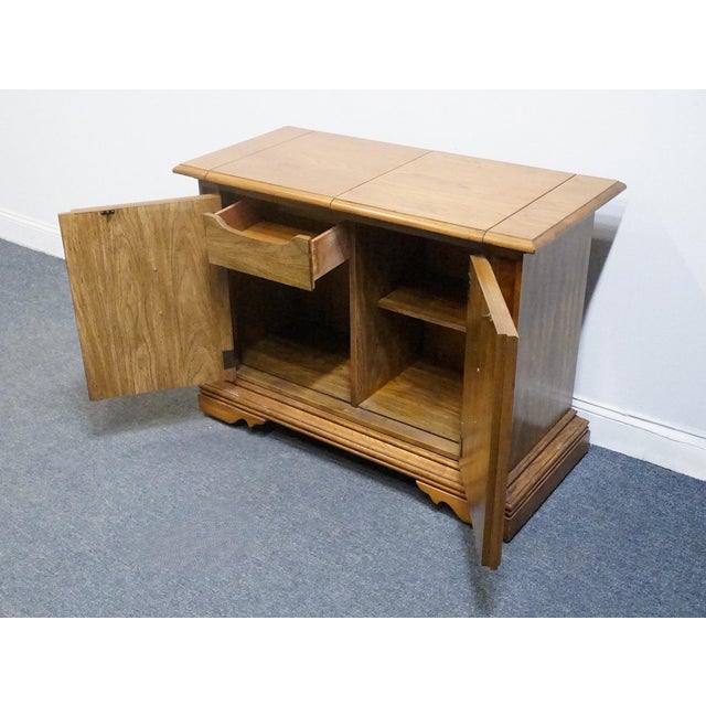 Stanley Furniture Walnut Italian Mediterranean Style 62" Flip Top Server Buffet For Sale - Image 13 of 18