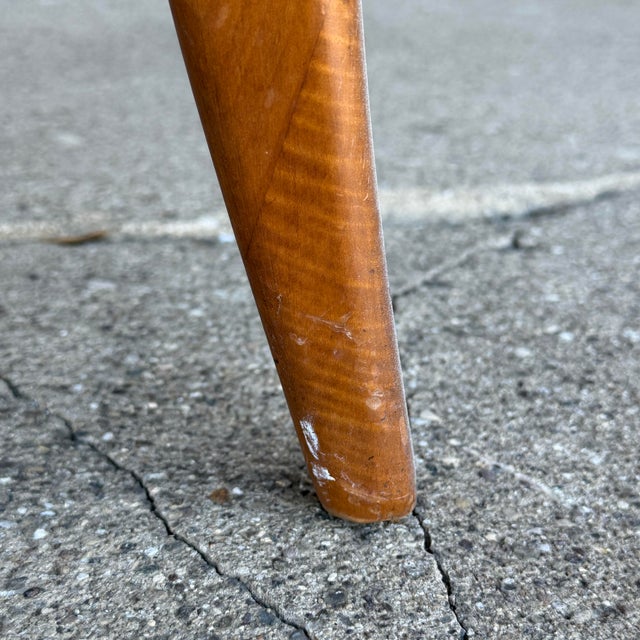 Maxwell Royal Orange and Brown Striped Mid-Century Modern High Back Arm Chair For Sale - Image 9 of 12
