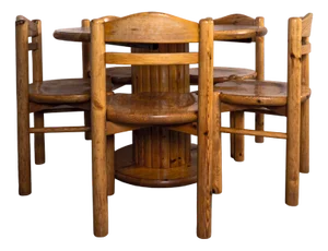Dining Table & Chairs Set in the Style of Rainer Daumiller, 1970s, Set of 6