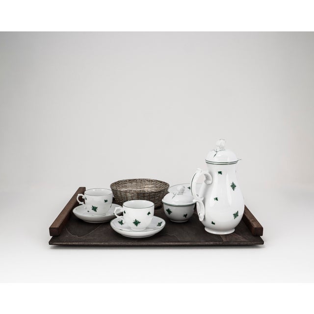 1990s Biedermeier Mirabell Tête-À-Tête for Two on Wooden Tray from Fürstenberg, 1990s, Set of 12 For Sale - Image 5 of 18
