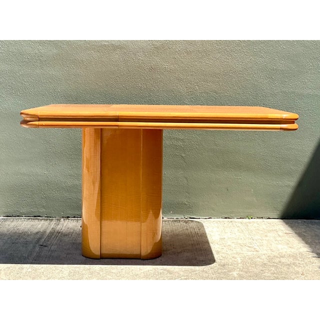 Khaki Vintage Geometric Wood Extendable Game Table For Sale - Image 8 of 12