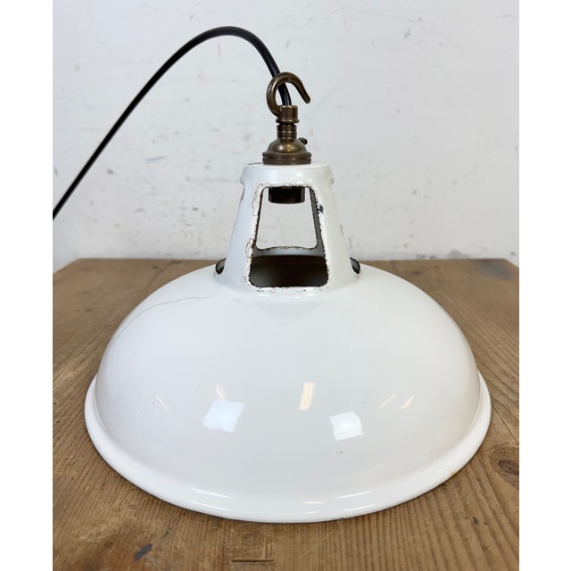 Industrial White Enamel Factory Pendant Lamp from Thorlux, 1960s For Sale - Image 14 of 18