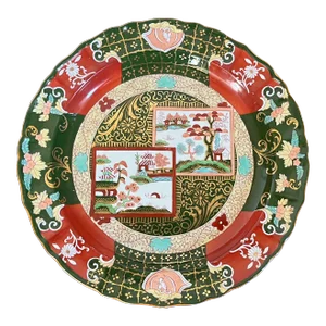 Antique 19th Century Mason's Ironstone China Platter or Charger Plate in the Chinese Double Landscape Pattern