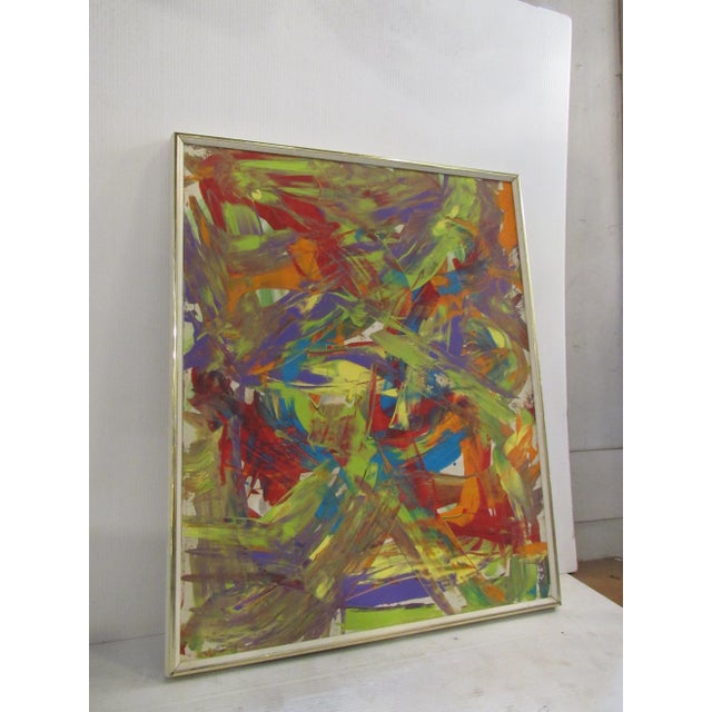 Abstract Framed Abstract Painting Signed "Waldo Waters" For Sale - Image 3 of 6