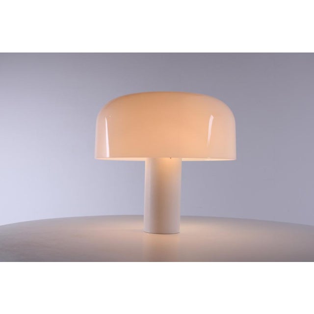 Large White Mushroom Table Lamp by Guzzini, 1970s For Sale - Image 9 of 17