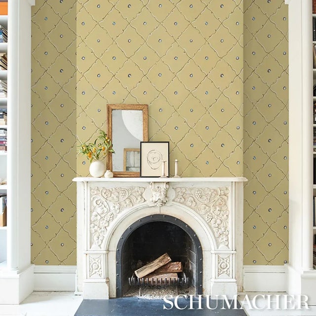 2020s SAMPLE - Schumacher x Backdrop Colette Wallpaper In Light Yellow For Sale - Image 5 of 5
