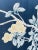 Large Vintage Hand Painted Showa Era Japanese Byobu Folding Silk Screen MCM Signed Blue Gold Floral 72" For Sale - Image 9 of 11
