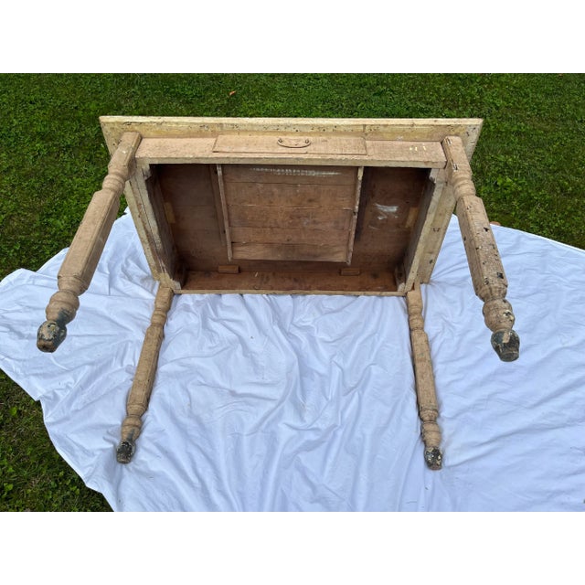 Antique Painted Pine Table or Desk With Drawer For Sale - Image 11 of 13