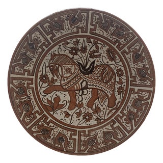 Wall Ceramic Plate in Gothic Style from Paterna Maiolica d'Art, 1970s For Sale