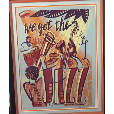 2015 Monica Rose Kelly Signed Limited Edition "We Got the Jazz" Framed Screen Print For Sale In New York - Image 6 of 8