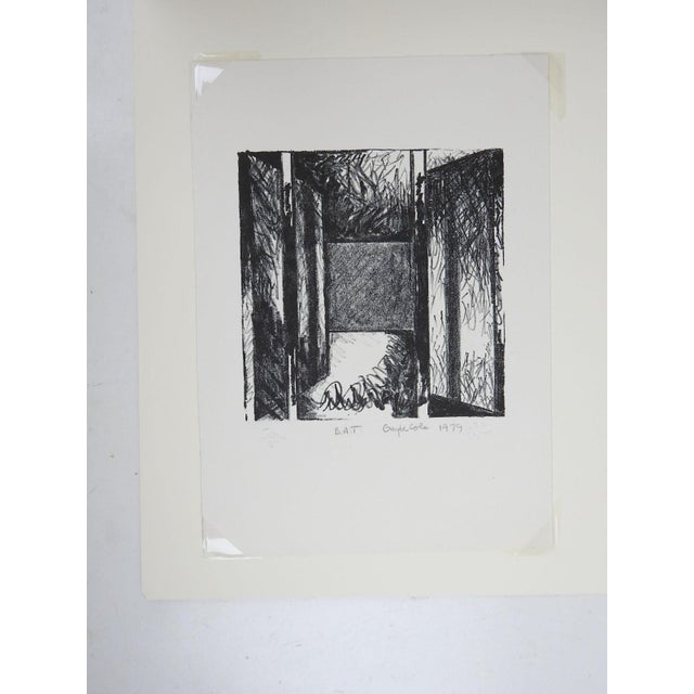 1979 Abstract Geometric Black and White Lithograph For Sale - Image 4 of 4
