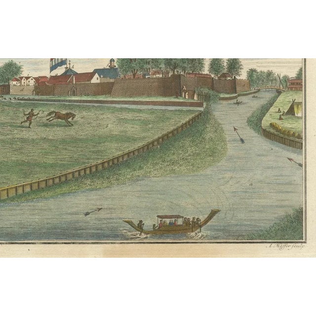 J.W. Heydt, Batavia Castle and Parade Ground, 1738, Hand-Coloured Engraving For Sale - Image 3 of 10