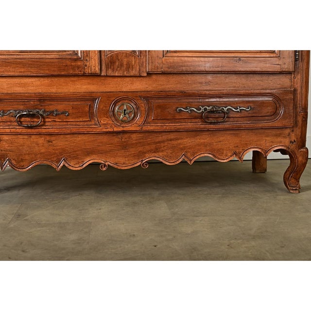 French 18th Century Massive Louis XV Carved Armoire For Sale - Image 12 of 14