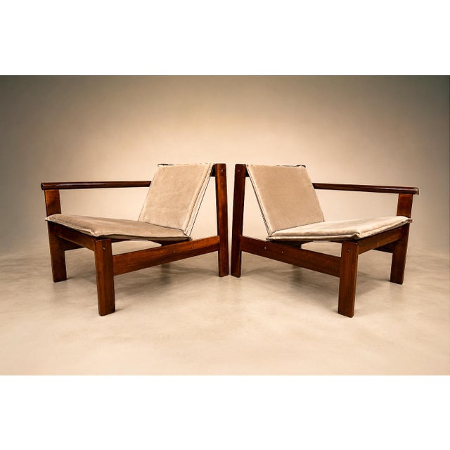 Michel Arnoult “Ouro Preto” Modular Loveseat / Pair of Open-Arm Lounge Chairs in Imbuia, Brazil, 1960s — Convertible Two-in-One Design For Sale In New York - Image 6 of 18
