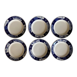 Set of 6 Homer Laughlin Baseball Themed Small Plates For Sale