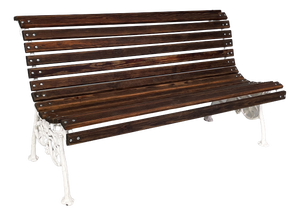 Art Deco Italian Wooden and White Cast Iron Bench, 1930s