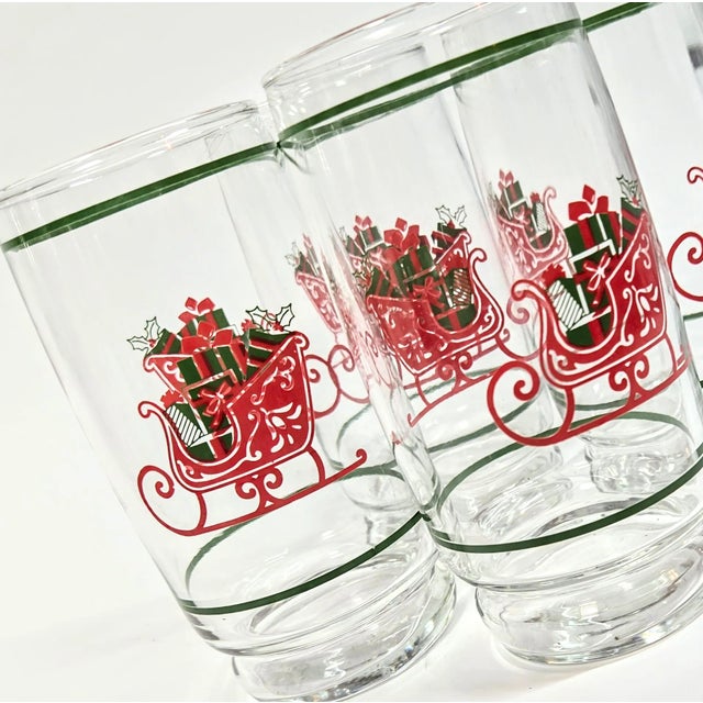 Illustration Nostalgic Sleigh Tumblers- Set of Four For Sale - Image 3 of 9