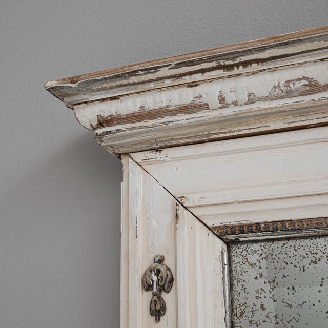 19th Century French Wood White Patinated Mirror For Sale - Image 12 of 18