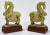 Vintage pair of Chinoiserie Tang Dynasty Asian Horse Figurines affixed to stands. Lovely as a stand-alone or use as...