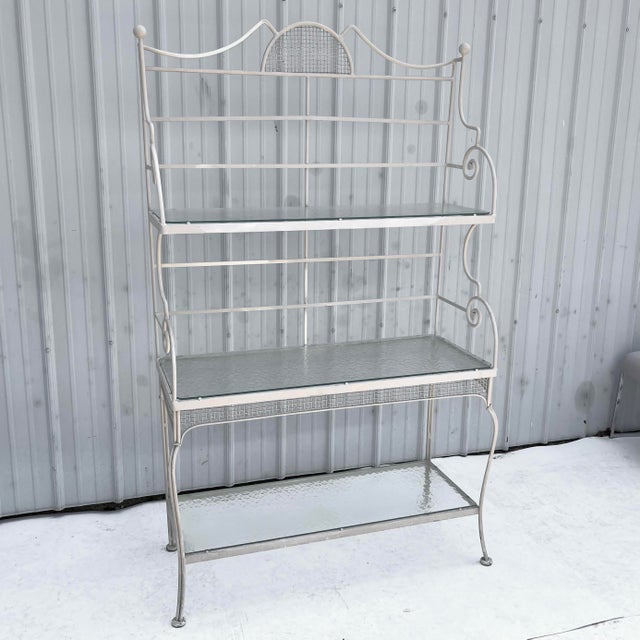MidCentury Wrought Iron Bakers Rack by Russell Woodard Chairish