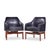 Mid-Century Modern Jens Risom Mid Century Walnut Swivel Chairs - Pair For Sale - Image 3 of 12
