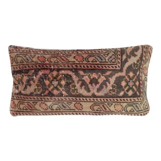 12"x24" Vintage Handmade Wool Rug Cushion Cover. Rug Pillow. Lumbar Pillow Cover For Sale