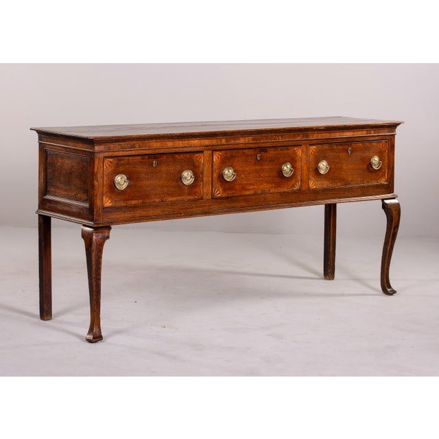 English Early 19th Century Oak Dresser Base or Console For Sale - Image 11 of 13