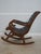 Traditional Brown Tufted Leather Rocking Chair For Sale - Image 3 of 18
