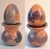 Vintage Carved Soapstone Egg & Rainbow Stone Egg Set of 2 W/ Stands For Sale - Image 4 of 13